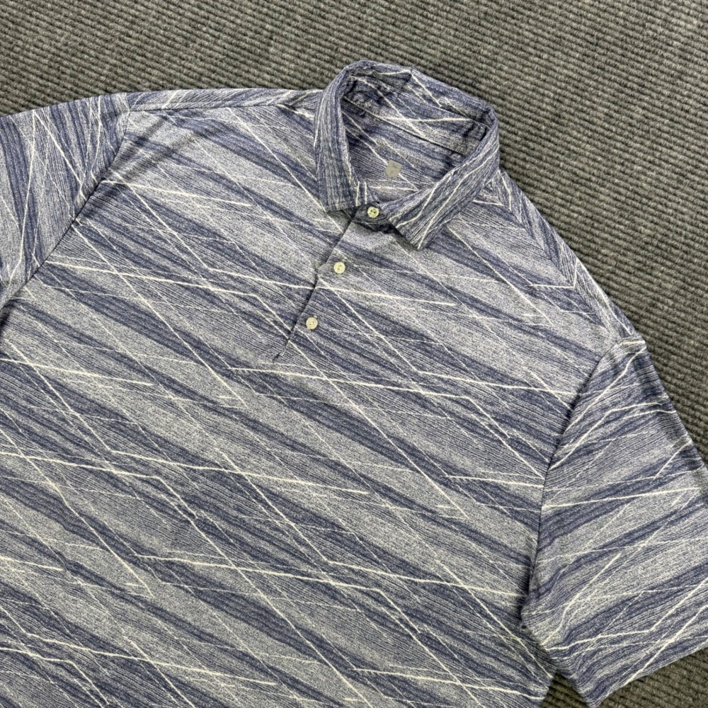 Hickey Freeman Golf Performance Polo Shirt Mens XXL Blue Abstract Geometric 2XL